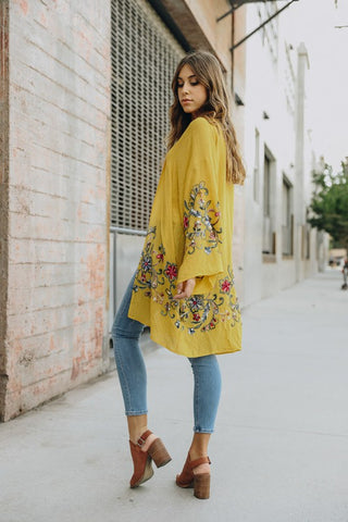 Long Floral Kimono Cardigan *Online Only* - Premium kimonos at Lonnys NY - Just $45! Shop Womens clothing now 