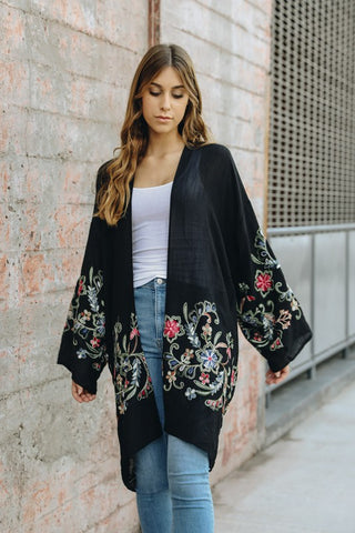 Long Floral Kimono Cardigan *Online Only* - Premium kimonos at Lonnys NY - Just $45! Shop Womens clothing now 