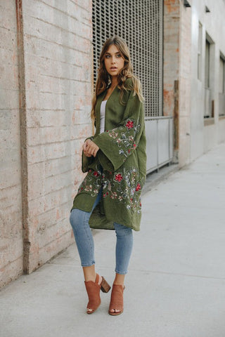 Long Floral Kimono Cardigan *Online Only* - Premium kimonos at Lonnys NY - Just $45! Shop Womens clothing now 