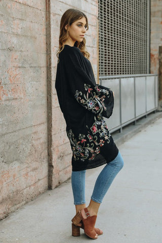 Long Floral Kimono Cardigan *Online Only* - Premium kimonos at Lonnys NY - Just $45! Shop Womens clothing now 