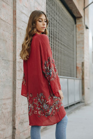 Long Floral Kimono Cardigan *Online Only* - Premium kimonos at Lonnys NY - Just $45! Shop Womens clothing now 