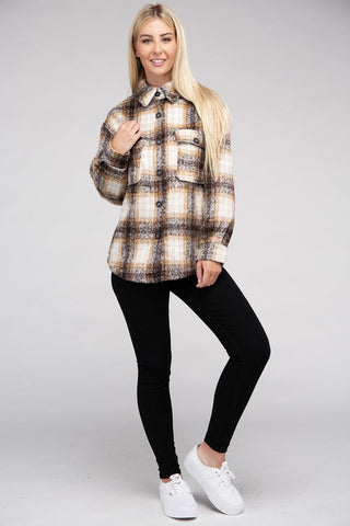 Plaid Flannel Shacket  *Online Only* - Premium clothing at Lonnys NY - Just $40! Shop Womens clothing now 