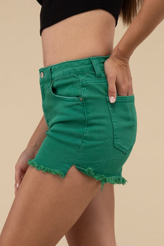 Acid Washed Frayed Hem Shorts *Online Only* - Premium clothing at Lonnys NY - Just $53! Shop Womens clothing now 