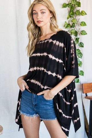 STRIPED TIE DYE ROUND NECK TUNIC  *Online Only* - Premium  from Jade By Jane - Just $60! Shop now 