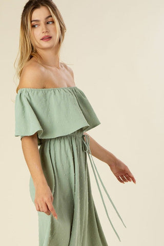 Swiss dot off-shoulder dress - Premium  at Lonnys NY - Just $45! Shop Womens clothing now 