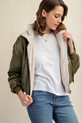 Reversible Fur Lined Bomber Jacket *Online Only* - Premium clothing at Lonnys NY - Just $85! Shop Womens clothing now 