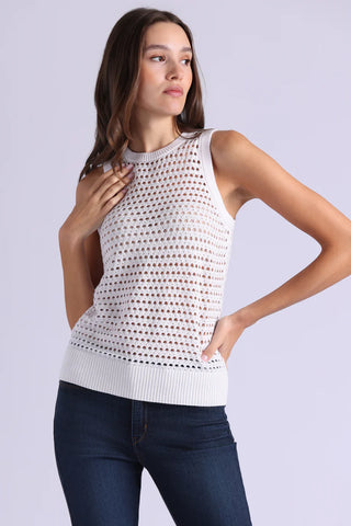 Minnie Rose Studded Mesh Tank