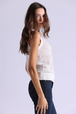 Minnie Rose Studded Mesh Tank
