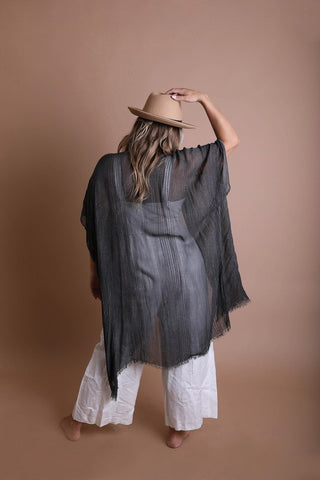 Lightweight Frayed Trim Kimono *Online Only* - Premium clothing at Lonnys NY - Just $48! Shop Womens clothing now 