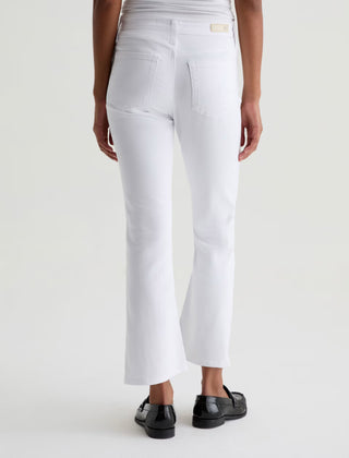 AG Farrah Boot Cropped White Jeans