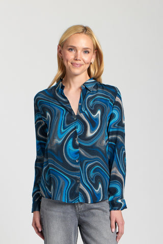 APNY Printed Button Down Blouse