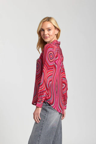 APNY Printed Button Down Blouse