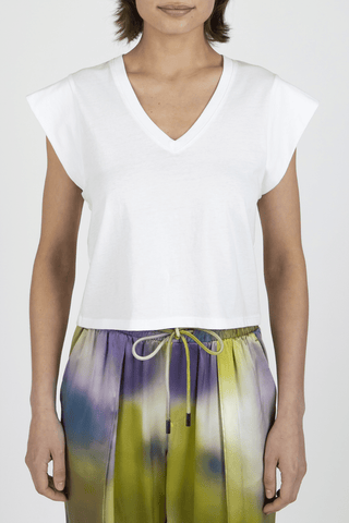 ATM CLASSIC JERSEY SHORT SLEEVE V-NECK TEE - Premium Basic tee at Lonnys NY - Just $80! Shop Womens clothing now 