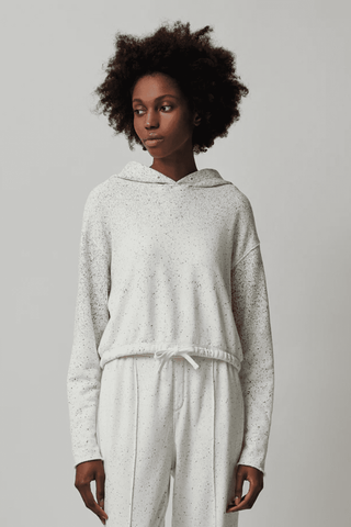 ATM French Terry With Speckled Treatment Pullover - Chalk-Iron Grey - Premium sweatshirt at Lonnys NY - Just $250! Shop Womens clothing now 