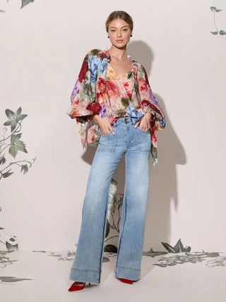 Alice + Olivia Norah Peasant Blouse