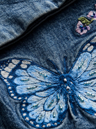 Alice + Olivia Beautiful Embellished Bell Jeans