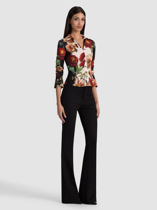 Alice + Olivia Freya Floral Button Down Shirt
