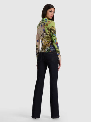 Alice + Olivia Jade Mesh Button Down Shirt
