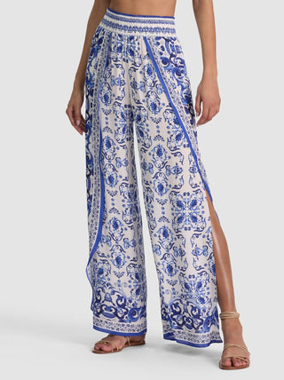 Alice + Olivia Larissa Smocked Pleated Pants
