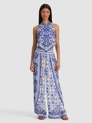 Alice + Olivia Larissa Smocked Pleated Pants
