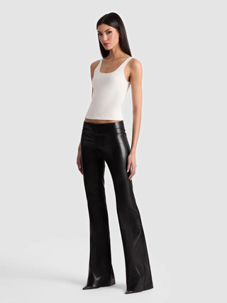 Alice + Olivia Olivia Vegan Leather Fit Flare Vegan Leather Pants