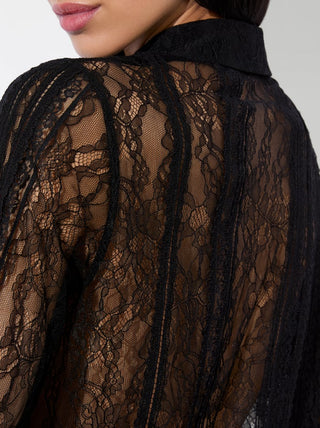 Alice + Olivia Willa Lace Button Down Shirt