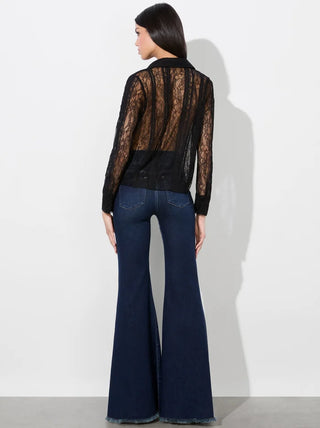 Alice + Olivia Willa Lace Button Down Shirt