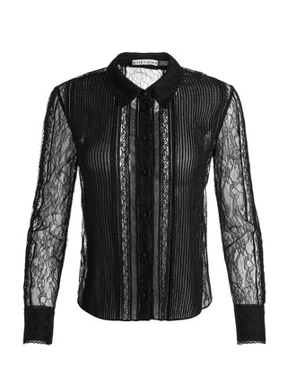 Alice + Olivia Willa Lace Button Down Shirt