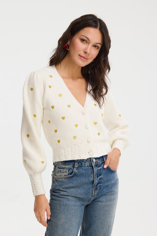 Allison Gold Heart Piper Cardigan