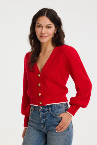 Allison Solid Piper Cardigan