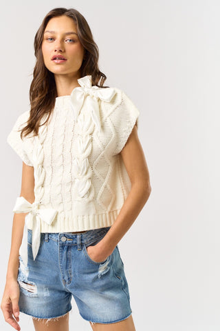 American Poet Satin Bow Sweater Vest - Premium clothing at Lonnys NY - Just $72! Shop Womens clothing now 