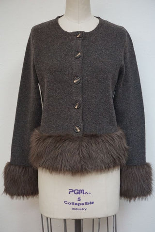 American Poet Faux Fur Sweater Cardigan
