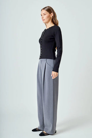 American Poet Scalloped Accent Cardigan