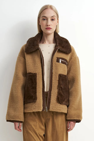 Astrid Cassidy Plush Bomber Jacket
