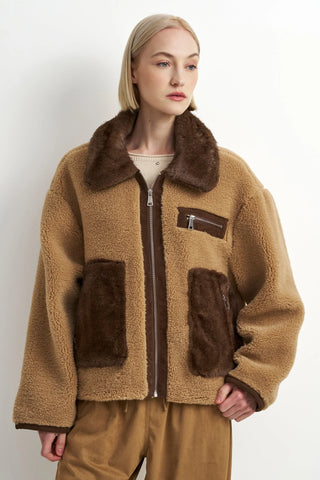 Astrid Cassidy Plush Bomber Jacket