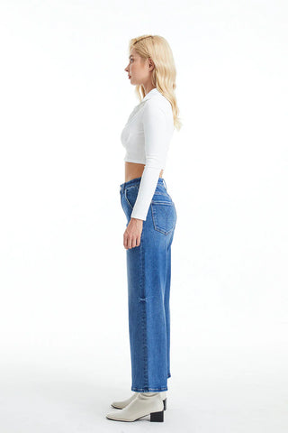 Bayeas Carpenter Wide Leg Flare Jeans - Premium clothing at Lonnys NY - Just $88! Shop Womens clothing now 