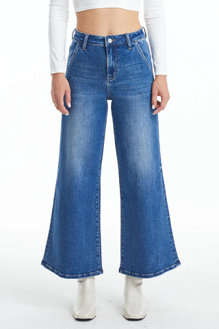 Bayeas Carpenter Wide Leg Flare Jeans - Premium clothing at Lonnys NY - Just $88! Shop Womens clothing now 