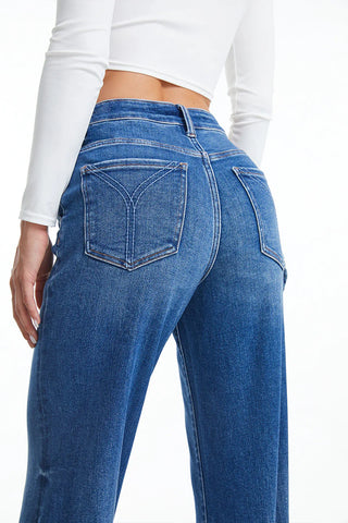 Bayeas Carpenter Wide Leg Flare Jeans - Premium clothing at Lonnys NY - Just $88! Shop Womens clothing now 