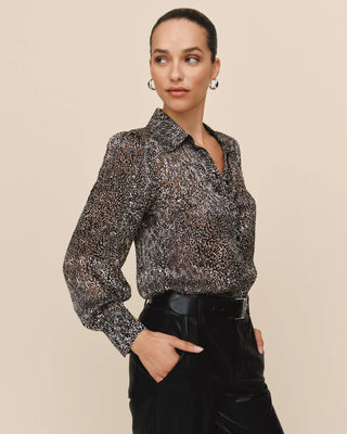Bella Dahl Bishop Sleeve Leopard Button Down Shirt