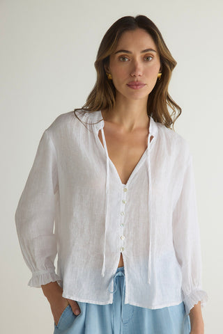 Bella Dahl TIe Neck Button Blouse - Premium clothing at Lonnys NY - Just $150! Shop Womens clothing now 