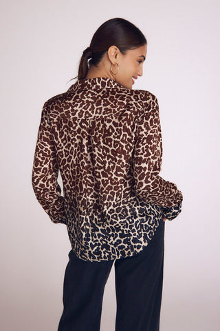Bella Dahl Wide Collar Leopard Button Down