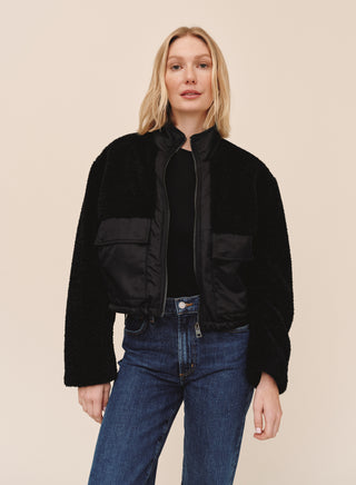 Bella Dahl Funnel Neck Utility Sherpa Jacket