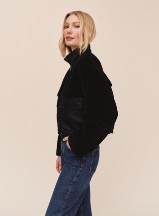Bella Dahl Funnel Neck Utility Sherpa Jacket