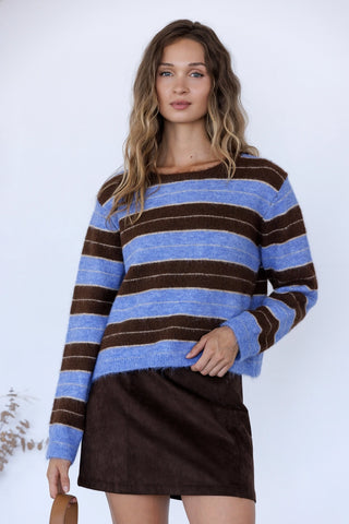 Better Days Striped Fuzzy Knit Sweater