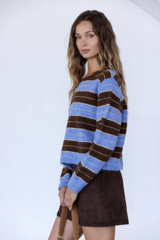 Better Days Striped Fuzzy Knit Sweater