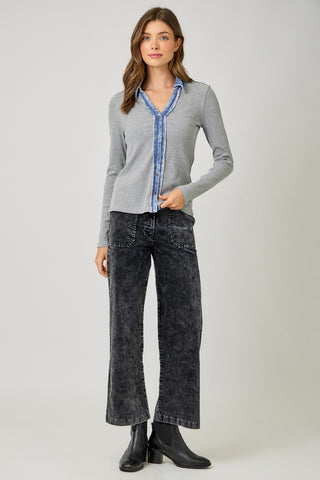 Better Days Ribbed Thermal Button Down