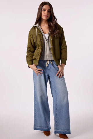 Blue Revival Bailey Bomber With Removable Hoodie Insert
