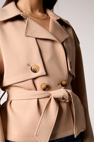 Blue Revival Charli Cropped Scuba Trench Coat