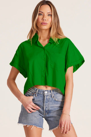 Bobi Cropped Button Front Shirt - Premium clothing at Lonnys NY - Just $75! Shop Womens clothing now 