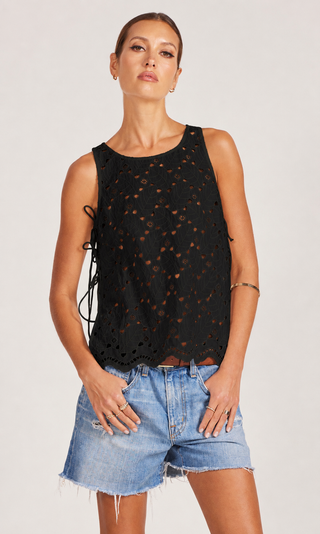 Bobi Eyelet Side Shell Tank Top